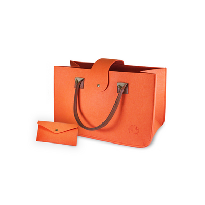 皇玥手提袋 — 橙色 (中) | Imperial Shopping Bag — Orange (M)